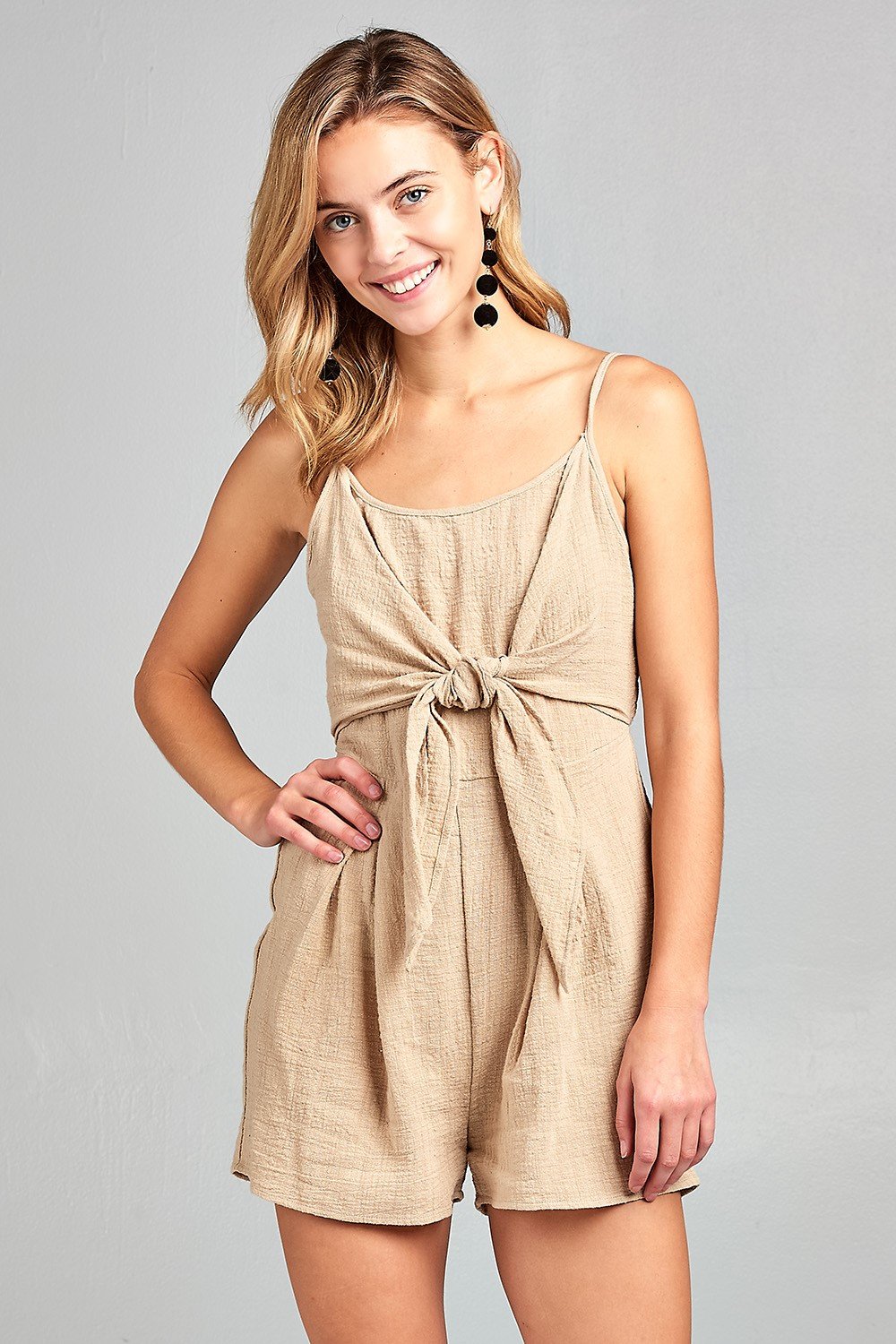 Women's Front Tie Tank Romper