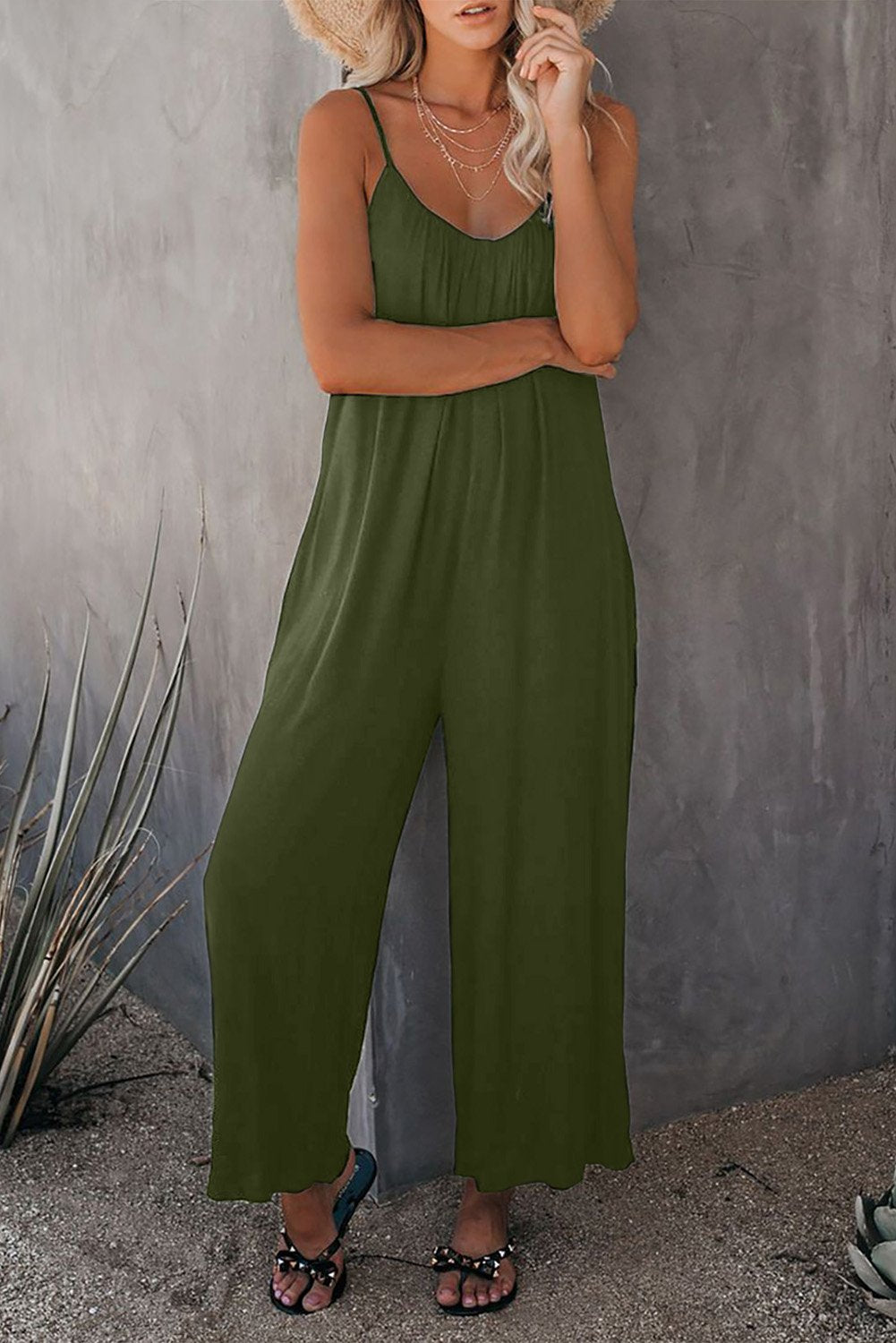 Straps Wide Leg Jumpsuits