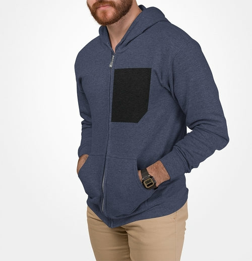 Men's Urban Faux Pocket Zip-Up Hoodie