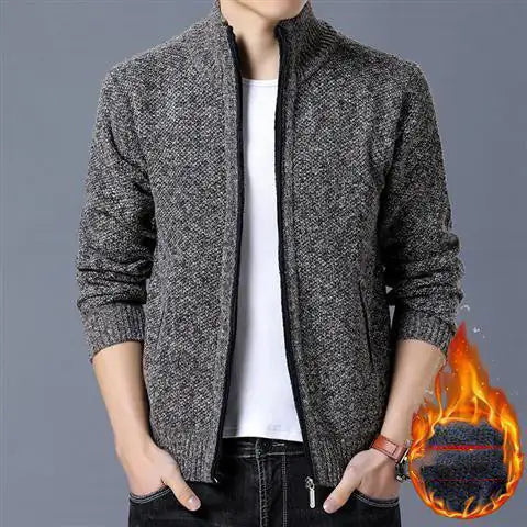 Winter Men Sweater Coat Thick And Velvet