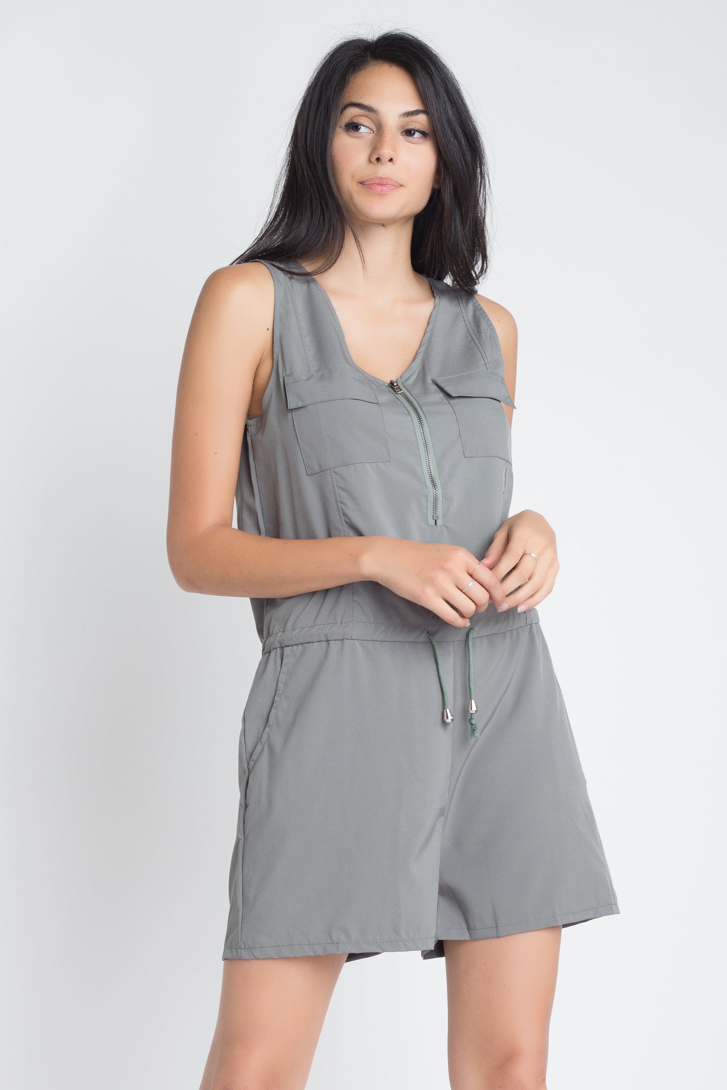 Women's Zip-Front Sleeveless Romper