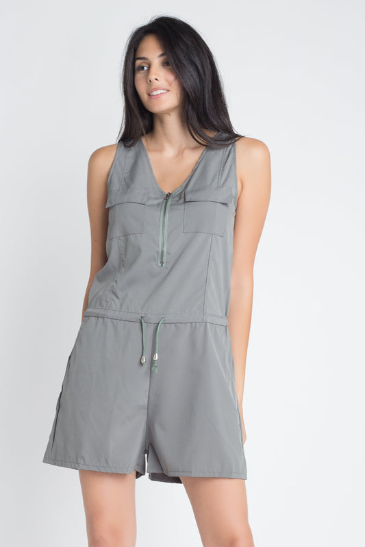 Women's Zip-Front Sleeveless Romper