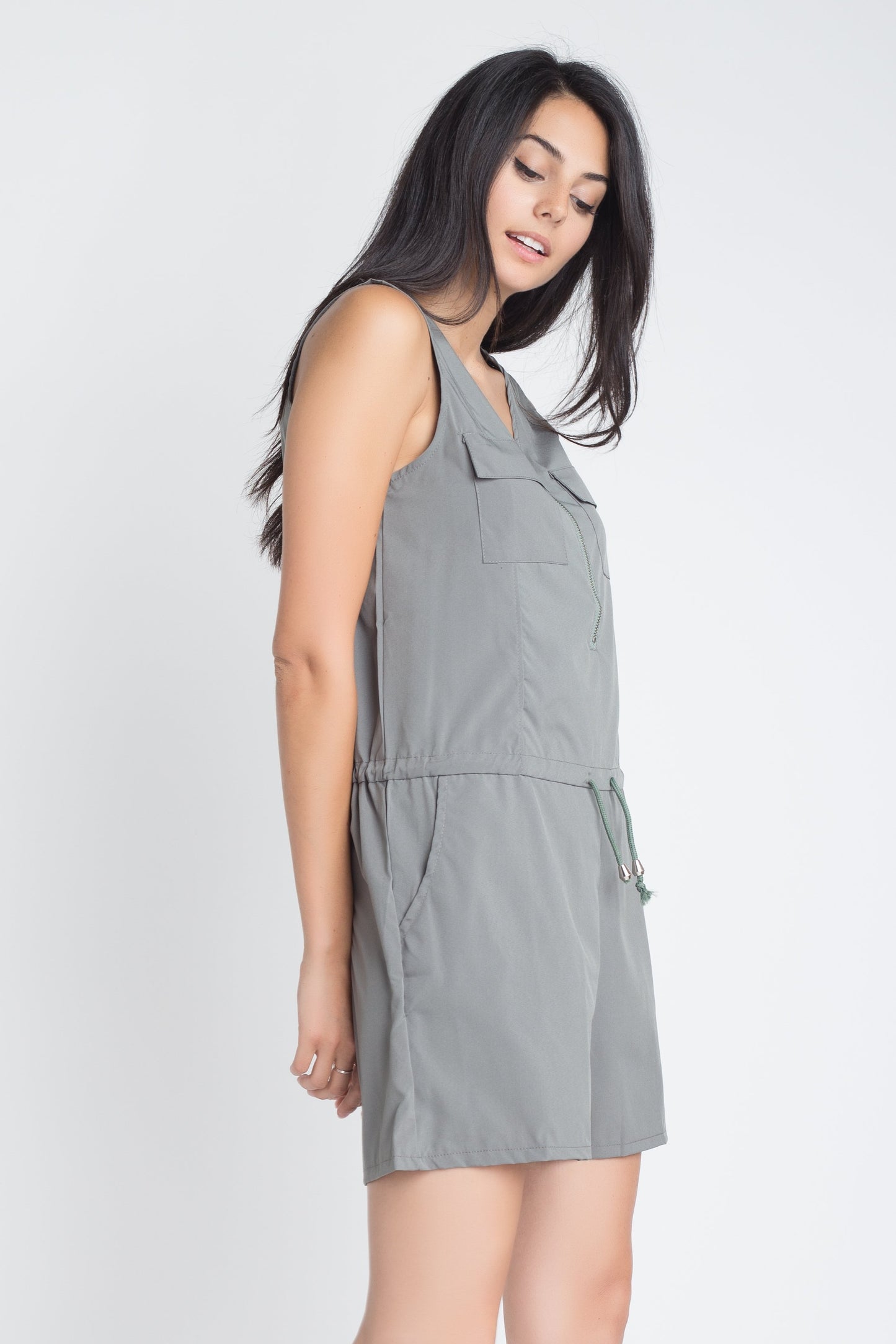 Women's Zip-Front Sleeveless Romper