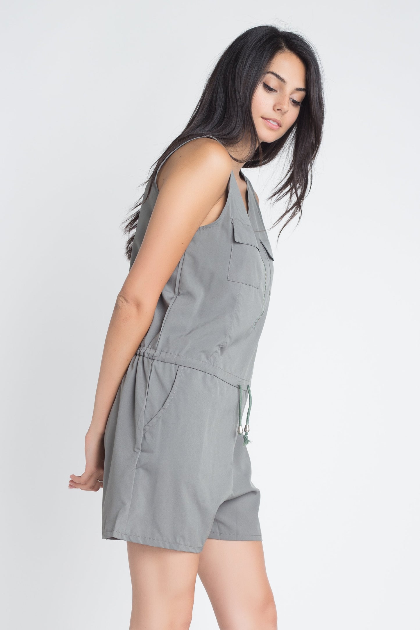 Women's Zip-Front Sleeveless Romper