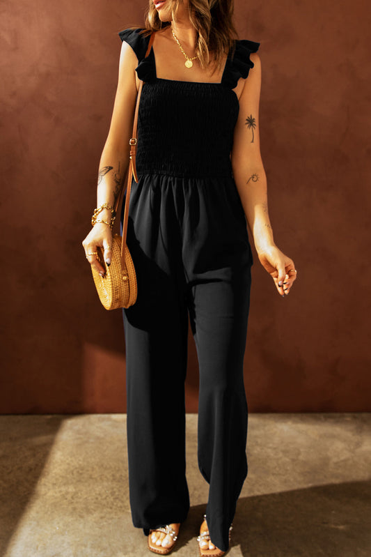 Elegant Black Wide Leg Jumpsuit