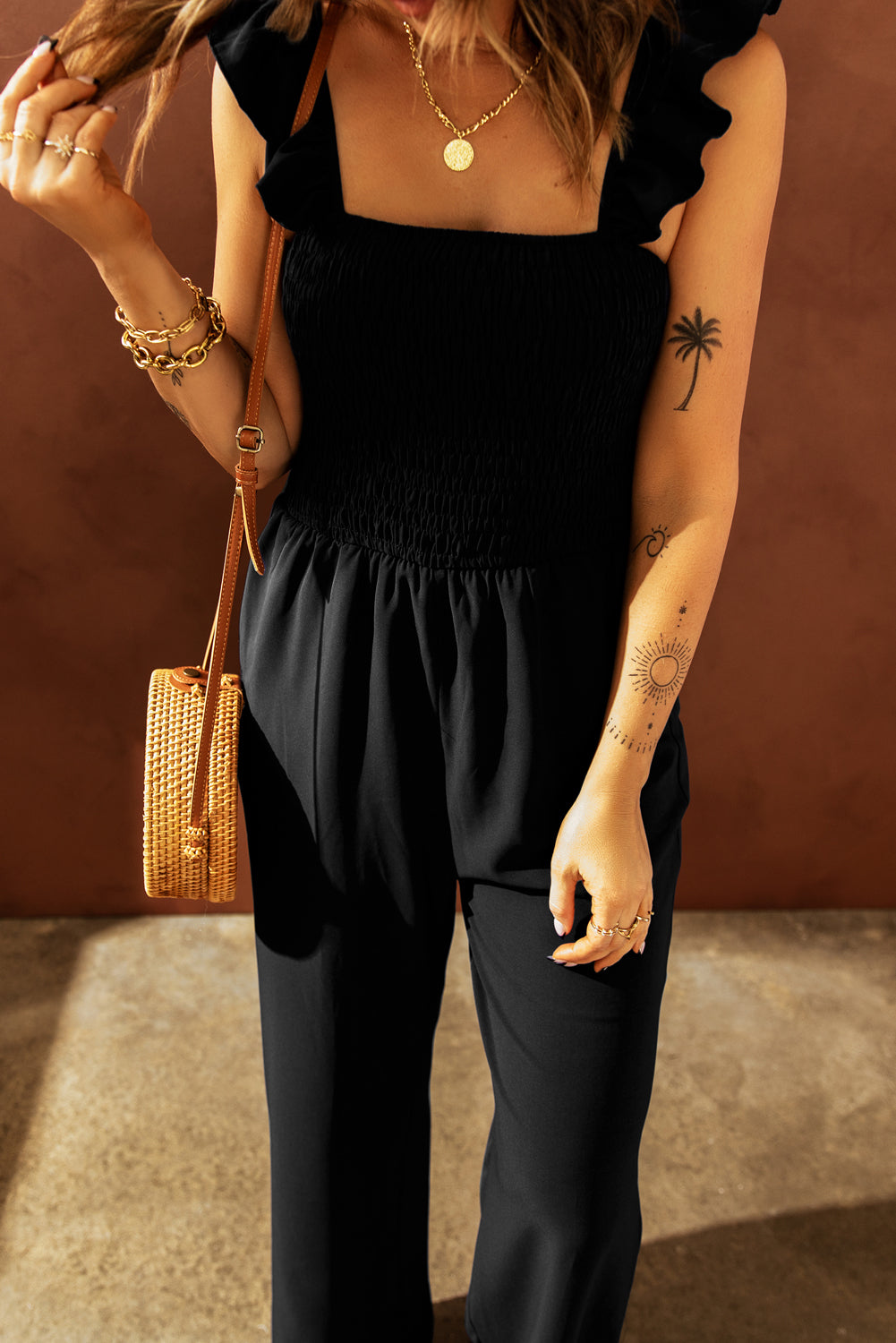 Elegant Black Wide Leg Jumpsuit