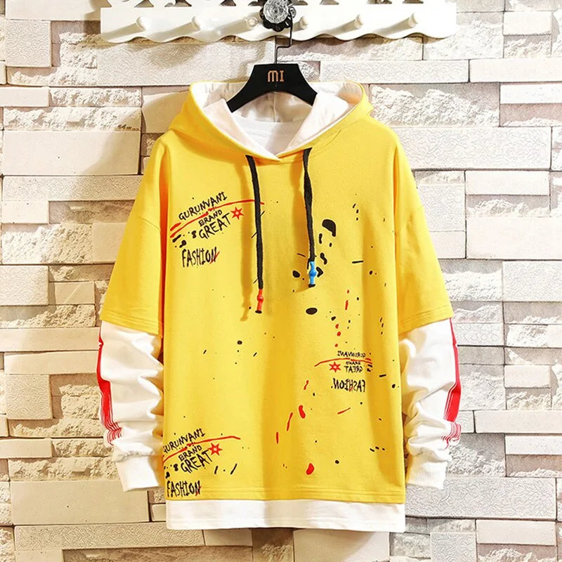 Trendy Patchwork Hoodie - Cozy Cotton Comfort