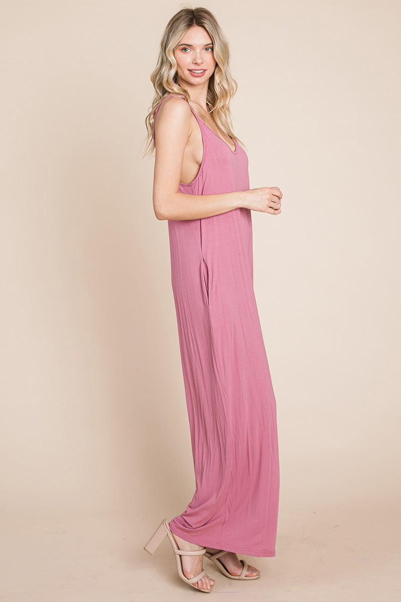 Sleeveless Wide-Leg Jumpsuit with Pockets