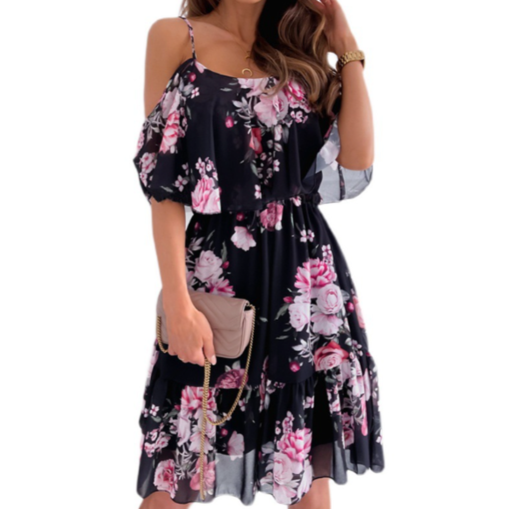 Elegant Women’s Chiffon Ruffle Beach Dress