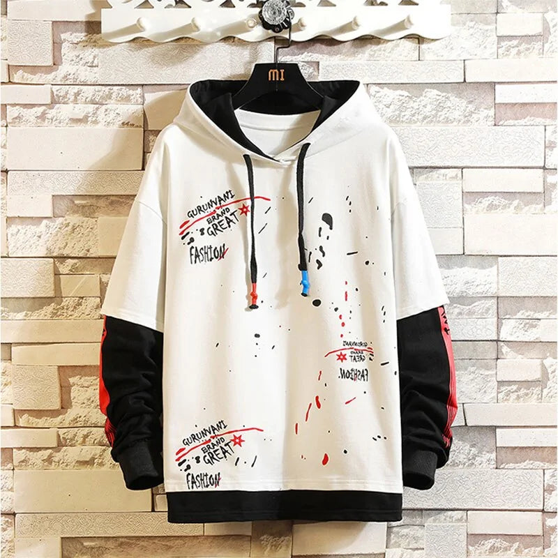 Trendy Patchwork Hoodie - Cozy Cotton Comfort