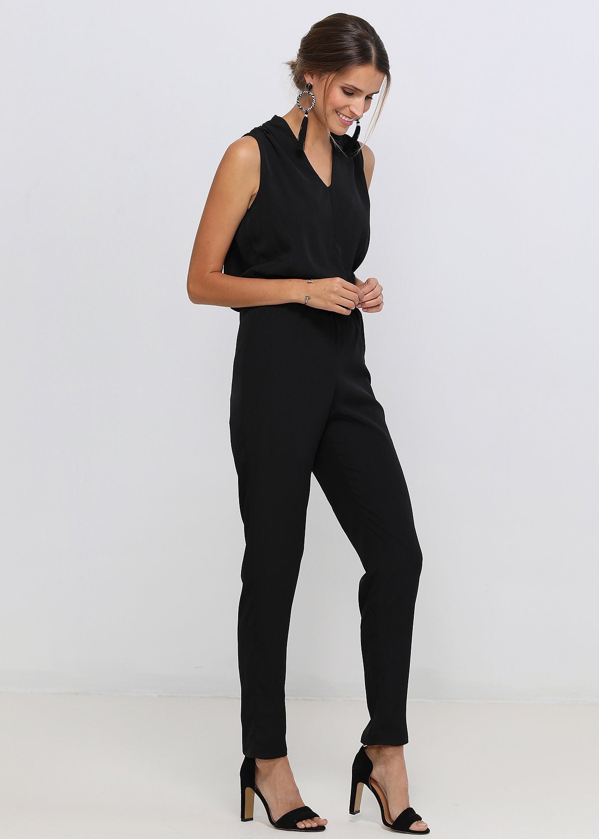 Chic Women's Formal V-Neck Jumpsuit