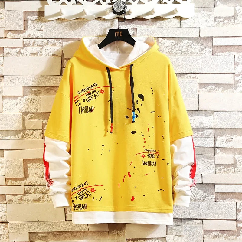 Trendy Patchwork Hoodie - Cozy Cotton Comfort