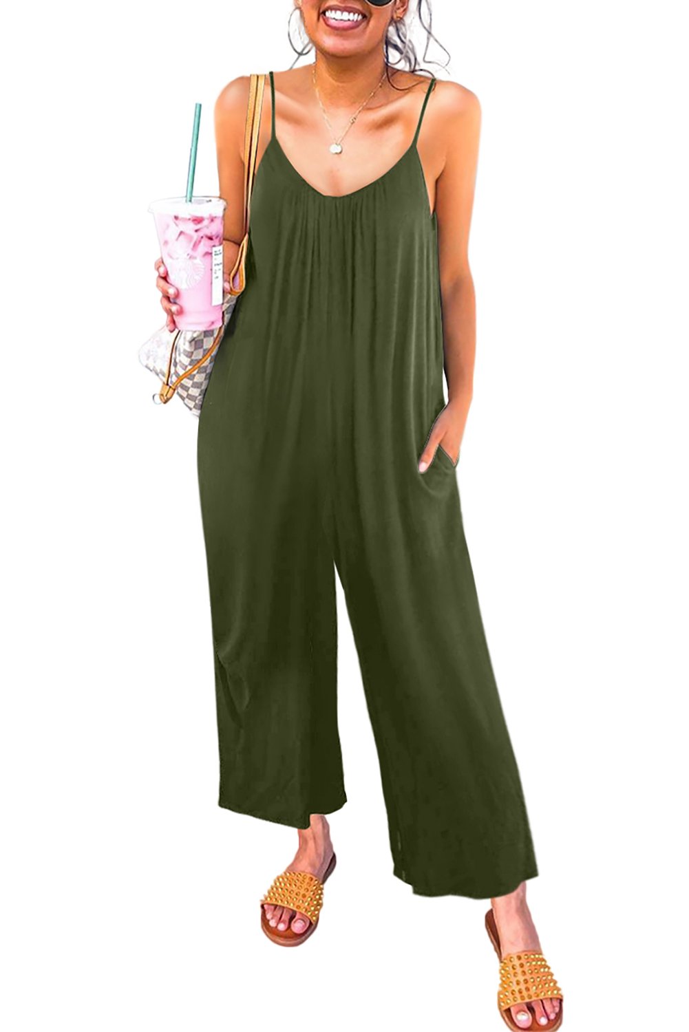 Straps Wide Leg Jumpsuits