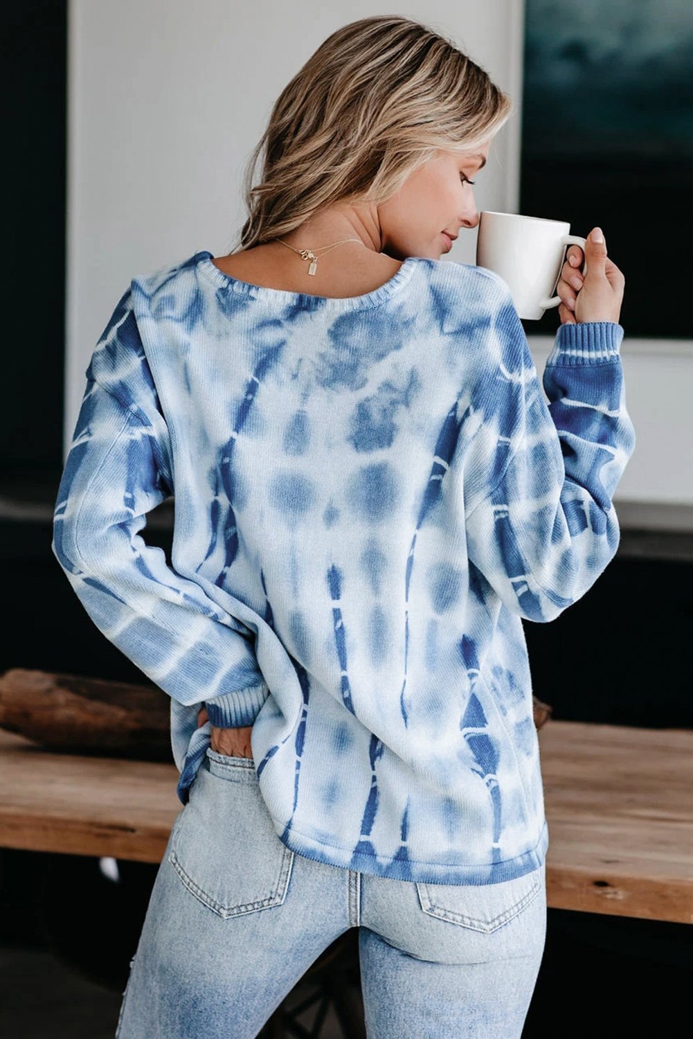 Blue White Sweater