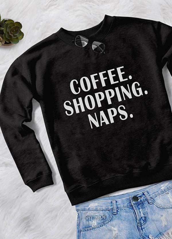 COFFEE SHOPPING NAPS SWEAT SHIRT