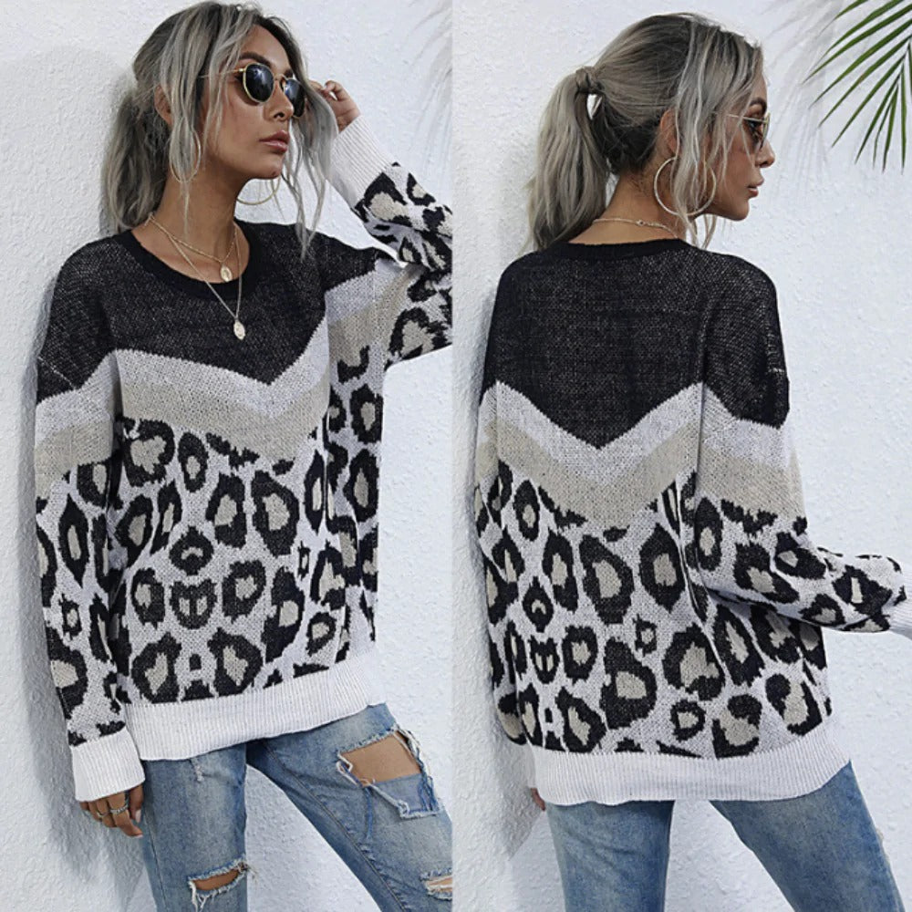 Womens Leopard Print Sweater