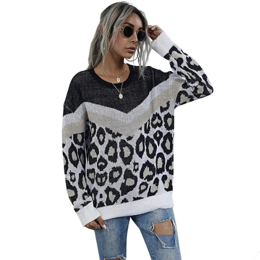 Womens Leopard Print Sweater