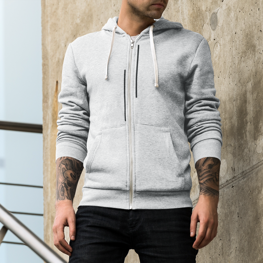 Urban Stripes Zip-Up Hoodie for Men