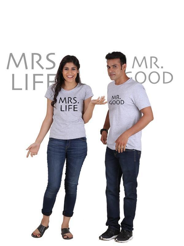 Mr Good and Mrs Life Classic Couple T-Shirt