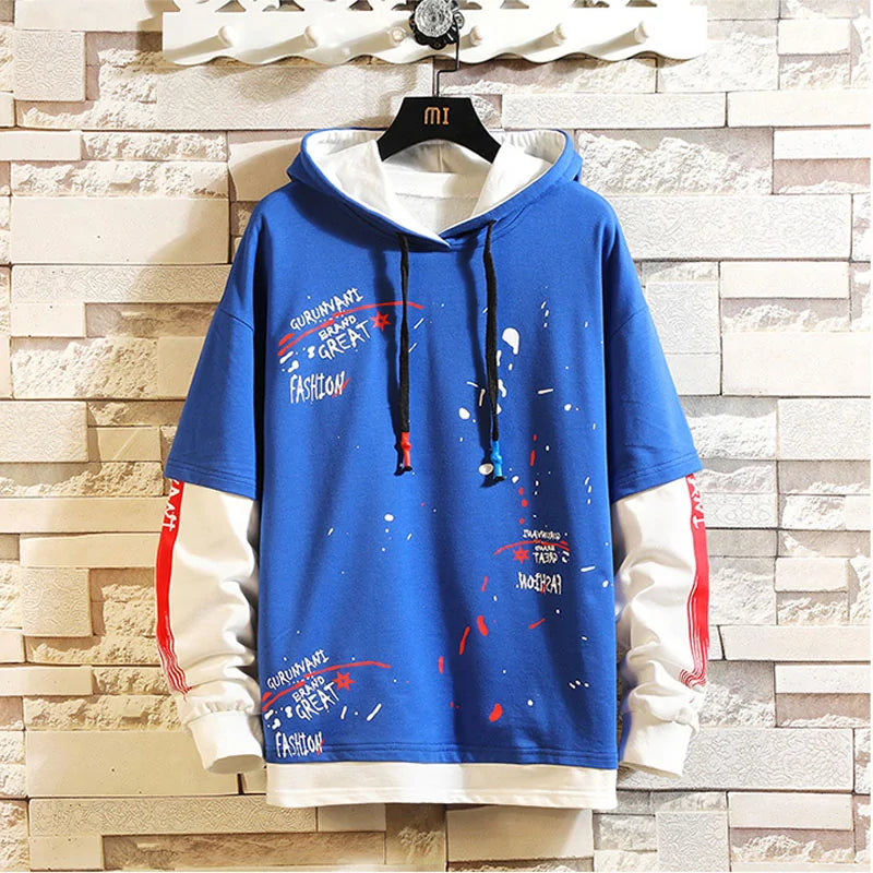 Trendy Patchwork Hoodie - Cozy Cotton Comfort